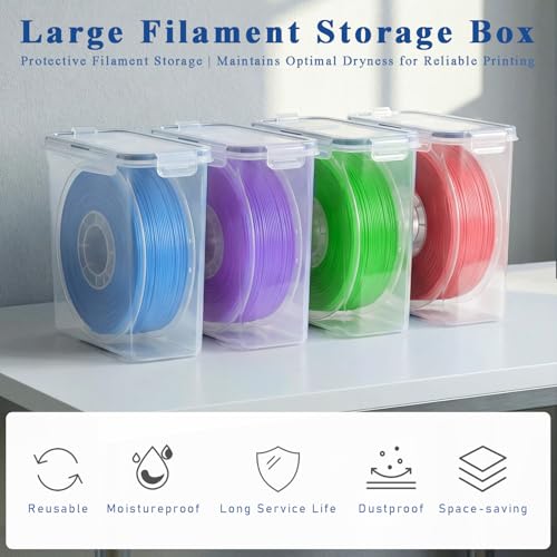 Airtight Filament Storage Box 4 Pack, PLA ABS PETG TPU Spools - Image 4