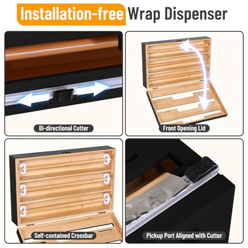 Allinside Magnetic Plastic Wrap Dispenser with Cutter, 3 - Image 7