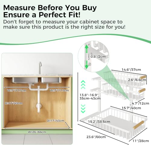 3 Tier Under Sink Organizer: Pull Out Cabinet Storage - Image 3