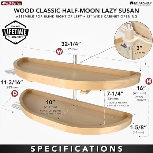 Rev-A-Shelf 32" Half-Moon Dual Tier Lazy Susan for Corner - Image 4
