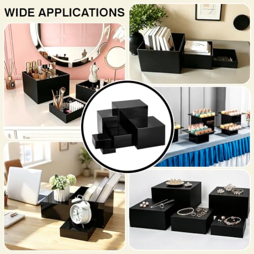NBEADS 6 Pcs Acrylic Buffet Risers With Hollow Bottoms - Image 6