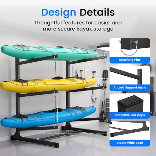 Kayak Storage Rack, 2/3/4 Level Kayak Rack for Garage - Image 7