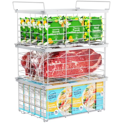 Freezer Organizer Bins - Wire Baskets for Frozen Food, 3 - Image 2