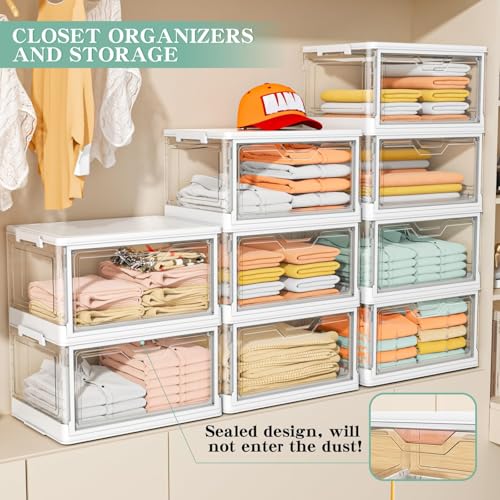 Kmiectse Clear Storage Bins with Lids - 4 Tier 23qt Plastic - Image 5