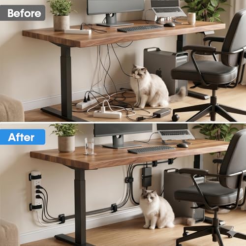 Cable Management Under Desk, Large Bundle Cord+Power | Cable Managemen - Image 3