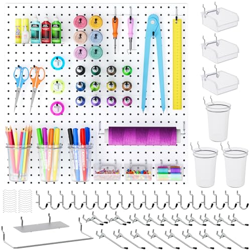 INCLY 70PCS Metal Peg Board Kit with 1/4" Pegboard Accessories - Image 2