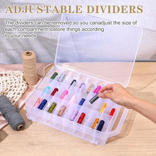 2 Pcs 46 Grids Sewing Organizer Double Sided Thread Box - Image 5