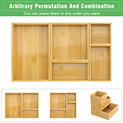 Bamboo Bathroom Drawer Organizer Dividers, Wooden Kitchen Utensil - Image 7