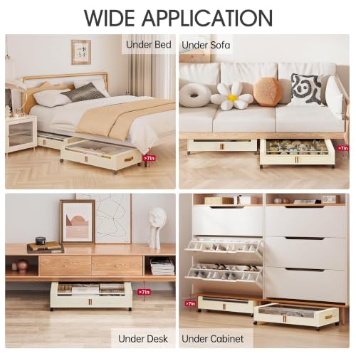 Yecaye 60L Under Bed Storage Containers with Wheels, 2 - Image 7