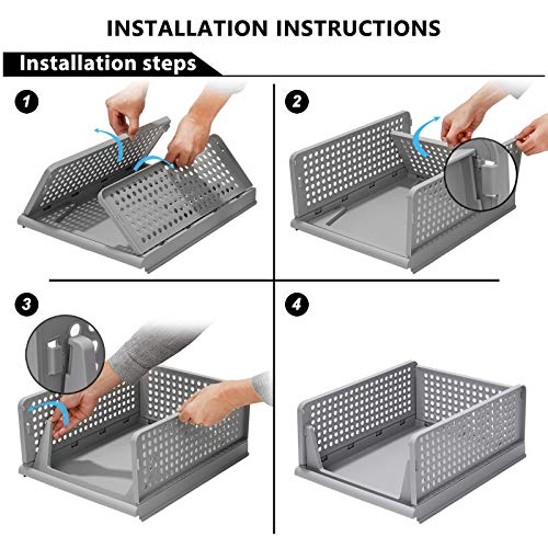 4-Pack Folding Wardrobe Storage Box Plastic Drawer | Home Organization - Image 5