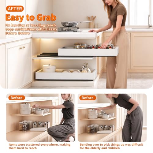 Pull Out Cabinet Organizer, Expandable 12.6"-20.47" 2Pack (White) - Image 6
