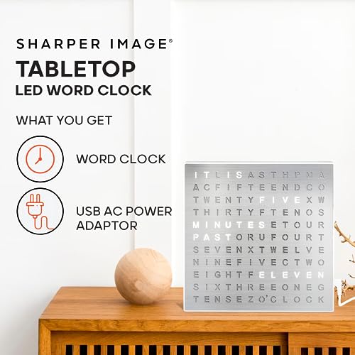 Sharper Image LED Word Digital Clock, 7.75" - Image 3