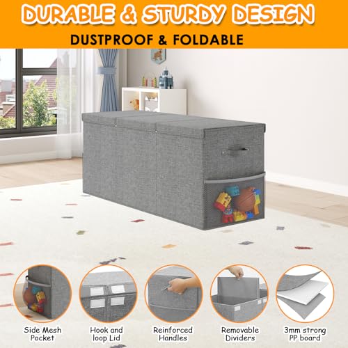 150L Extra Large Toy Storage Box with Lid, Foldable Toy - Image 6