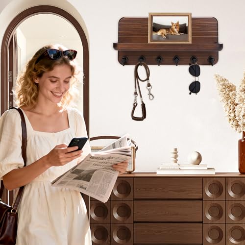 Key Holder for Wall, Mail Organizer Wall Mount with 6 - Image 3
