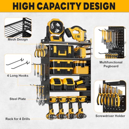 2 Pack Power Tool Organizer Wall Mount, 5‑Tier Garage | Garage Storage - Image 6