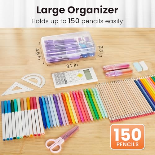 Sooez Plastic Pencil Case Box 6 Pack, Large Crayon Maker - Image 3