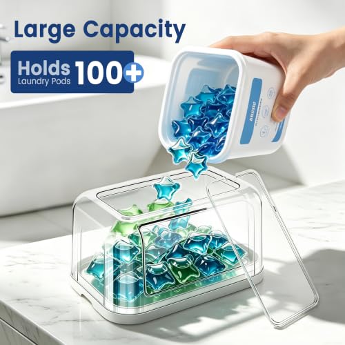 Trash Bag Dispenser with Laundry Pod Storage, Clear Under - Image 3