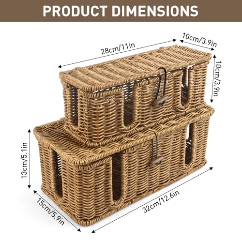 2 Pack Rattan Cable Management Box, Large Cord Organ | All Products - Image 3