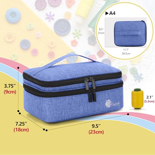 Luxja Double-Layer Medium Sewing Organizer, Dark Blue - Image 4