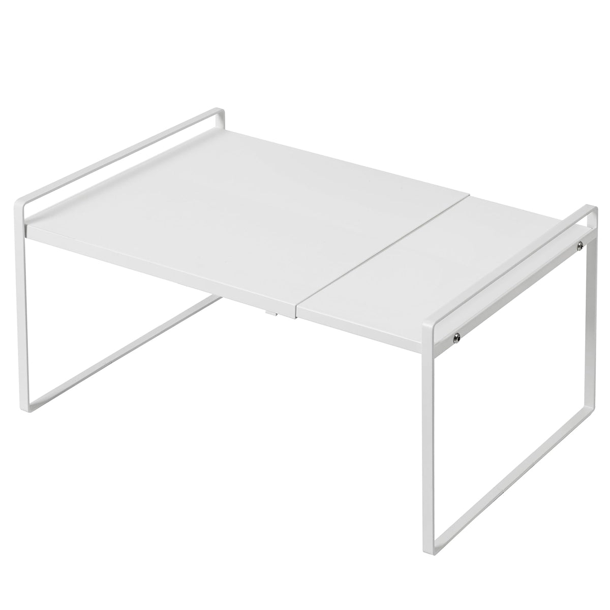 Expandable Shelf for Cabinets, Cabinet Shelf Riser, 12" White - Image 1