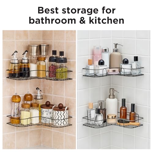 Corner Shower Caddy, 2 Pack Adhesive Shower Corner Organizer - Image 6