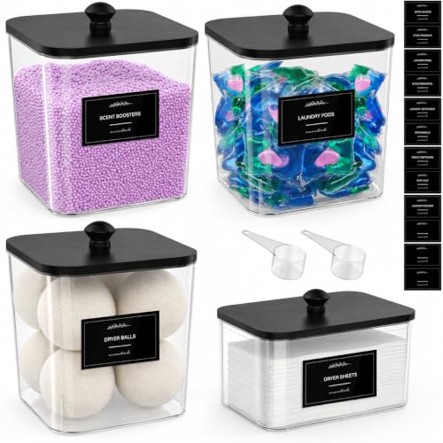 3+1 Pack Clear Laundry Pods Container & Dryer Sheet Holder - Image 2