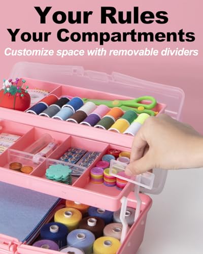 TERGOO 12in 3-Layer Plastic Craft Organizers and Storage - Image 5