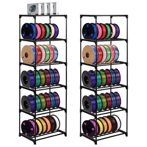 2 Pack 3D Printer Filament Storage Rack, 6-Tier | Home Organization - Image 2
