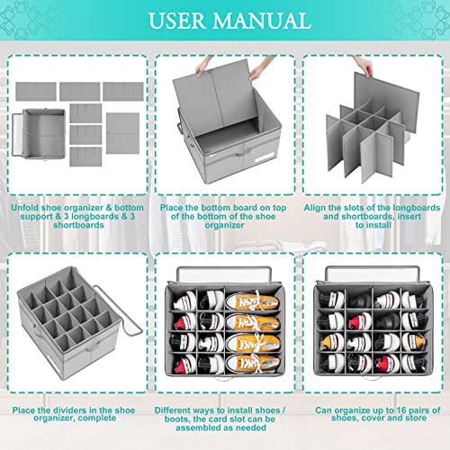 LUVHOMEE Shoe Organizer for Closet, Fits 16 Pairs - Image 7