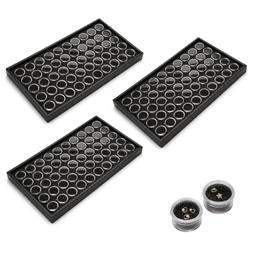 3 Pack Black Jewelry Display Case, 50 Slots Diamond - Image 2
