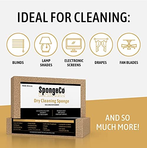 Dry Cleaning Soot Eraser Sponge - Pet Hair, Smoke, Soot, Dust and Dirt Remover - 3x6x1.5 (Single Sponge)