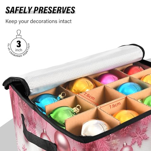 Merry Christmas Pink Christmas Ornament Storage Box - Image 6