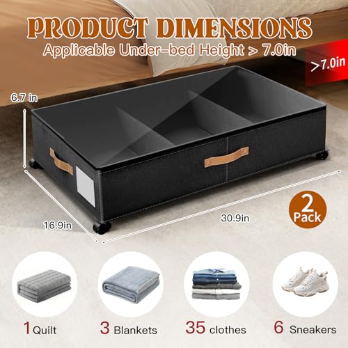 Under Bed Storage with Wheels, Rolling Under Bed Storage - Image 3