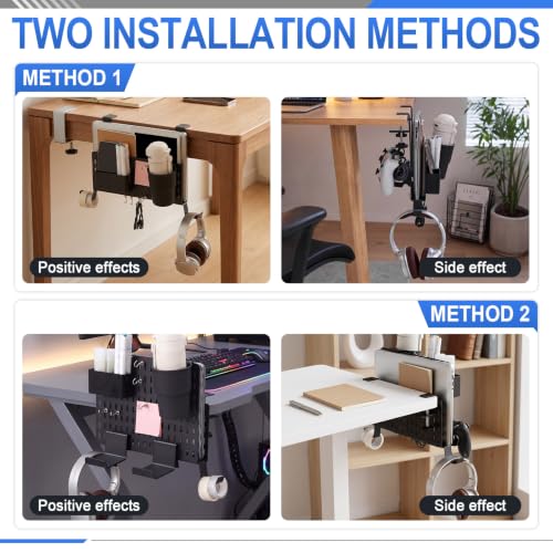 Desk Side Storage Organizer Set Fits Edge 0.2-2.2",Classic,Black - Image 6