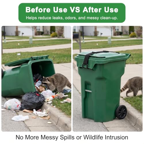 2 Pack Trash Can Lid Lock Strap for Raccoons & Animals, Non-Slip - Image 4
