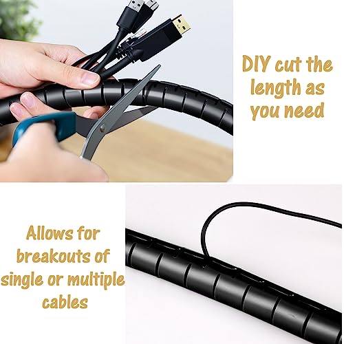 Large PC Cable Management Tube Sleeve Under Desk Wire Organizer - Image 7