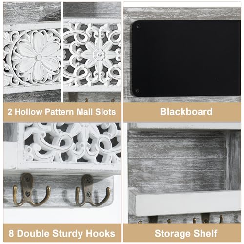 Mail Organizer Wall Mounted, 2 Slots Key Holder for Wall - Image 5