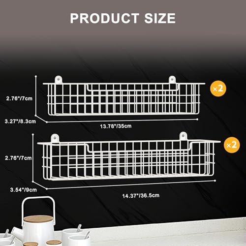 Spice Rack, 4-Pack Seasoning Organizer Wall Mount for Kitchen - Image 3