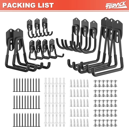 TORACK 15 PCS Garage Storage Hooks, Shelving Hooks | Garage Storage - Image 8