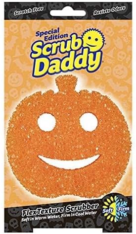 Scrub Daddy Halloween Scrubber, Cleaning Sponges for Washing Up, Dish, Kitchen Sponge, Non Scratch Multi-Use Scrubbing, FlexTexture Firm & Soft Design, Dishwashing Safe, 3-Pack