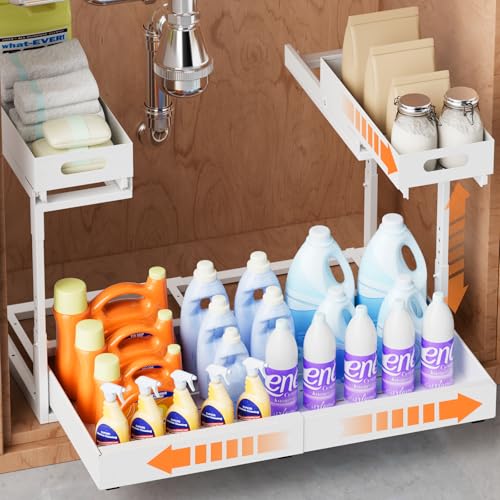 Upgrade 1 Pack Expandable Under Sink Organizer: 2-Tier - Image 2