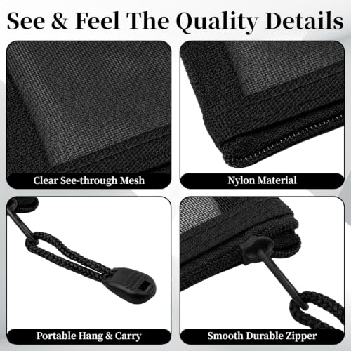 6Pcs Mini Zipper Mesh Bags, Small Travel Storage Pouch - Image 4