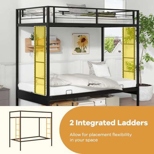 Nafort Metal Twin Over Futon Bunk Bed, Heavy-Duty Steel Frame - Image 5
