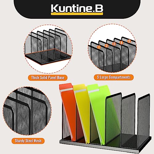 Kuntine.B Desk File Organizer Upright Mesh Desktop Organizer File - Image 7