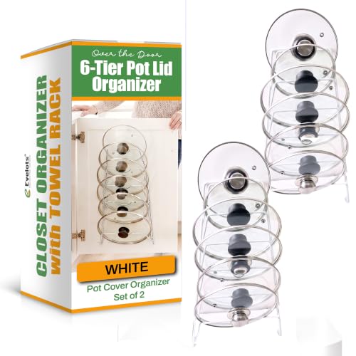 Evelots 6 Pot Lid Organizer for Cabinet or Pantry Wa | All Products - Image 2