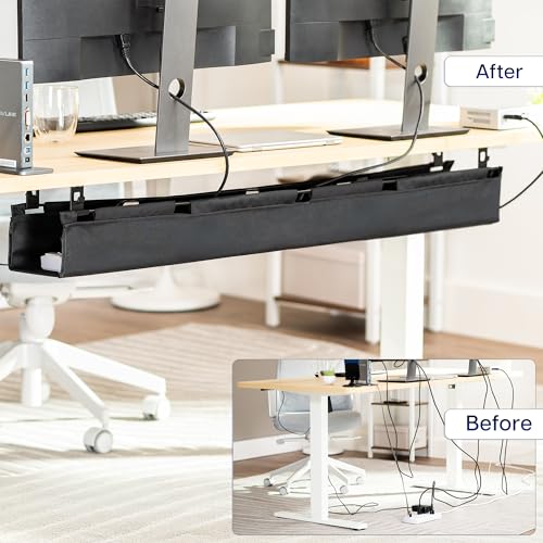 VIVO Black Screw-on 47 in Fabric Cable Management Tray - Image 3