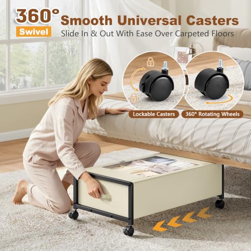 Hoctieon 70L Under Bed Storage with Wheels, 2-Pack Rolling - Image 4