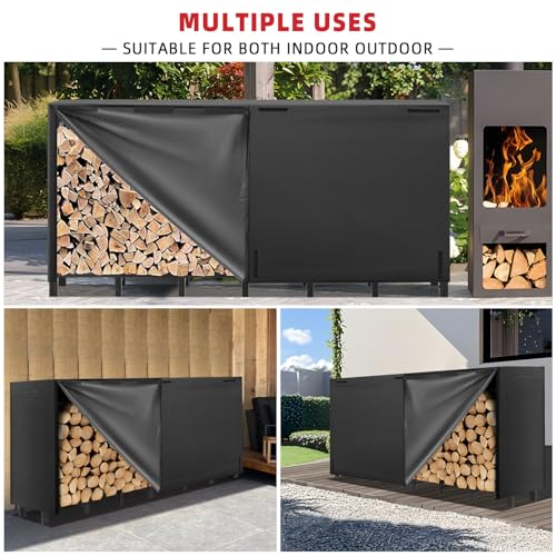 Kendane 8FT Firewood Rack Outdoor with Cover - Image 5
