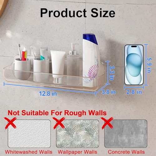 Diesisa Acrylic Wall Mounted Shower Caddy, Large - Image 3