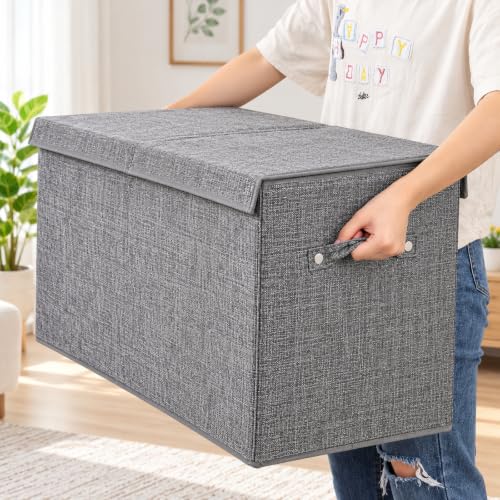 Large Toy Box Storage with Lid, Collapsible Sturdy Toy Chest - Image 6